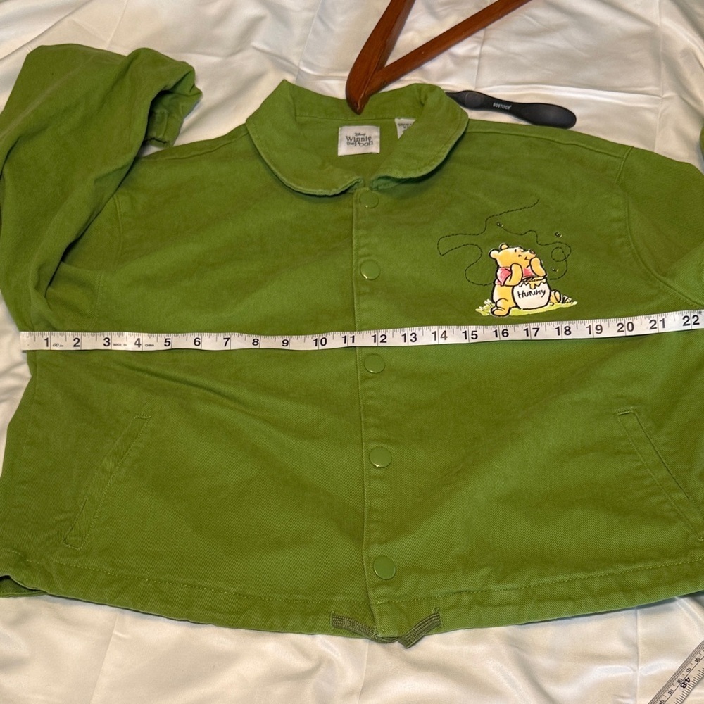 Disney Winnie The Pooh RARE Green Denim Jean Jacket Women's XL - Picture 10 of 10